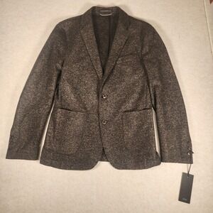 NWT DRYKORN Vermont Blazer Jacket Size 48 Brown Tweed Wool Blend Two Button